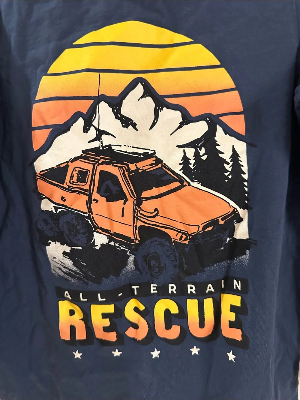 OshKosh B'gosh Navy Long Sleeve 'Rescue Truck Sunset' Tee